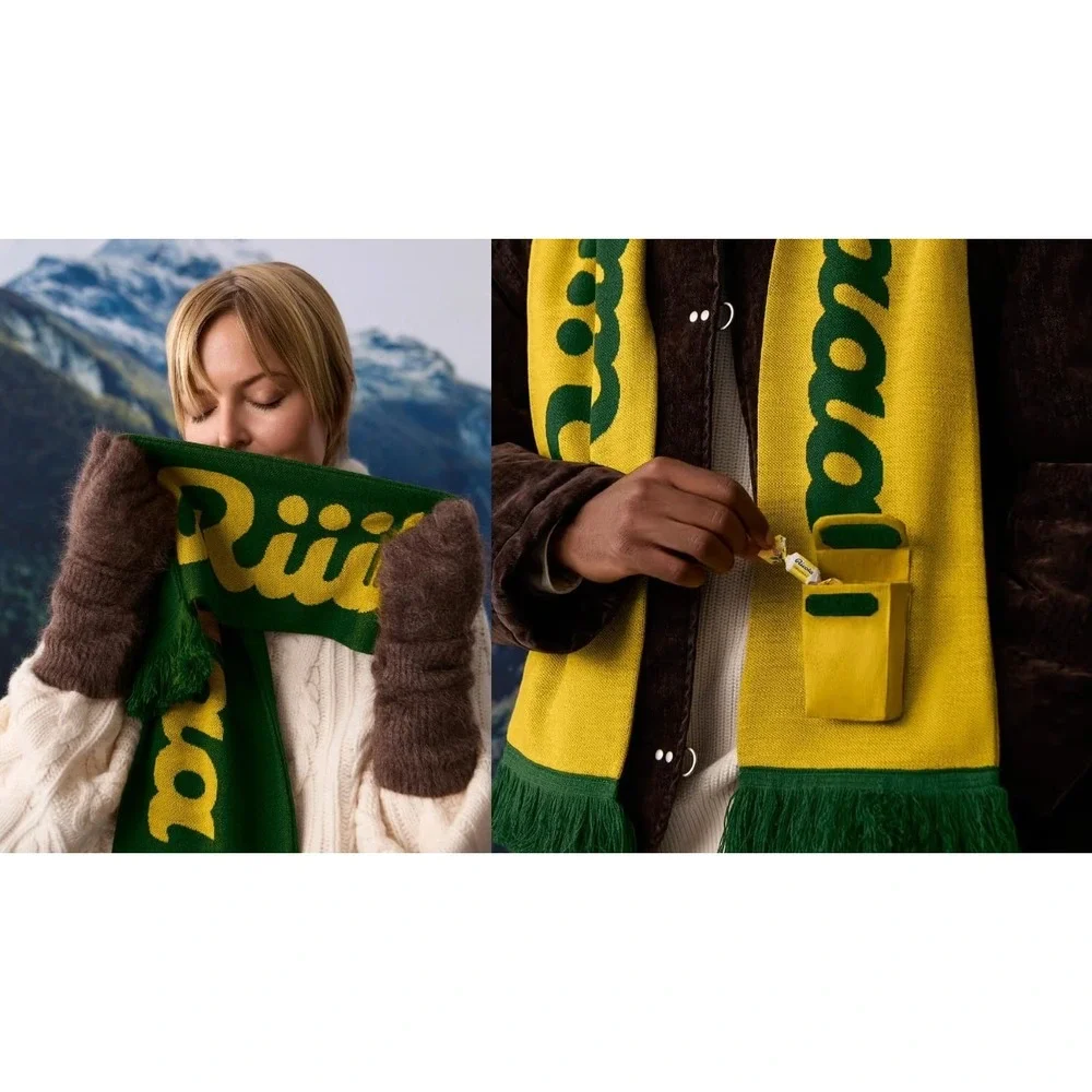 Ricola Scented Scarf Peppermint Green w Yellow Lettering '25 Limited Edition New